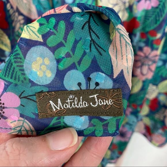 Matilda Jane Green Floral Sheer Large Kookaburra Blouse Sz.XXL - Picture 11 of 13